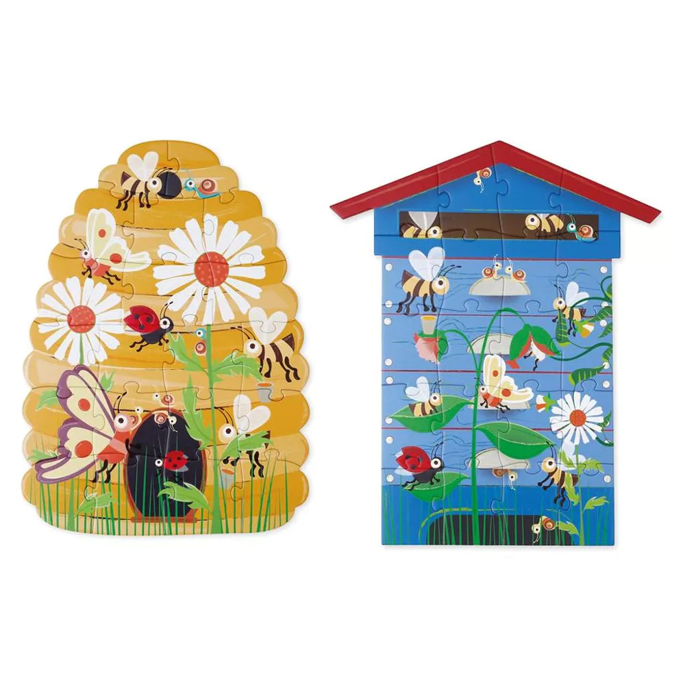 Scratch 2PCS puzzles double -sided 20PCS bees