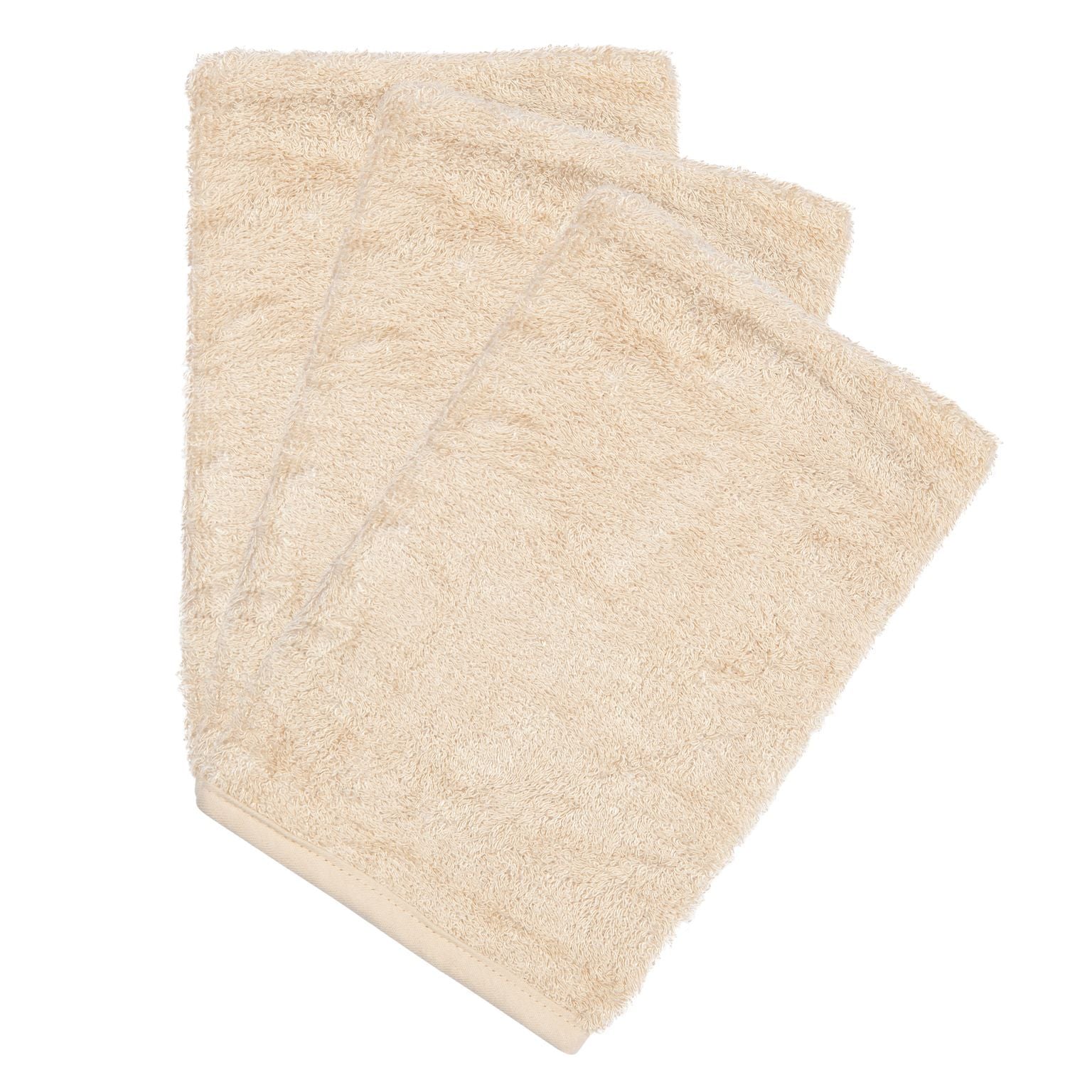 Timboo Set 3 Bamboo Washandjes | Frosted Almond