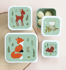 A Little Lovely Company Lunch & Snack Box Set | Forest friends - Sage Green