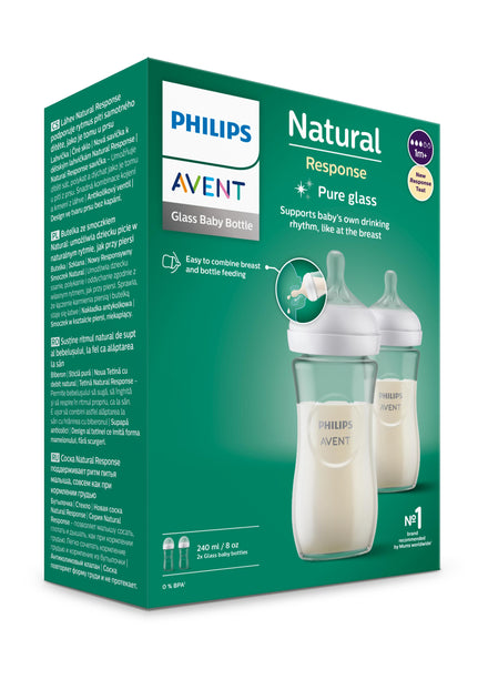 Avent Natural 3.0 suction bottle SCY933/02 240ml | Glass duo