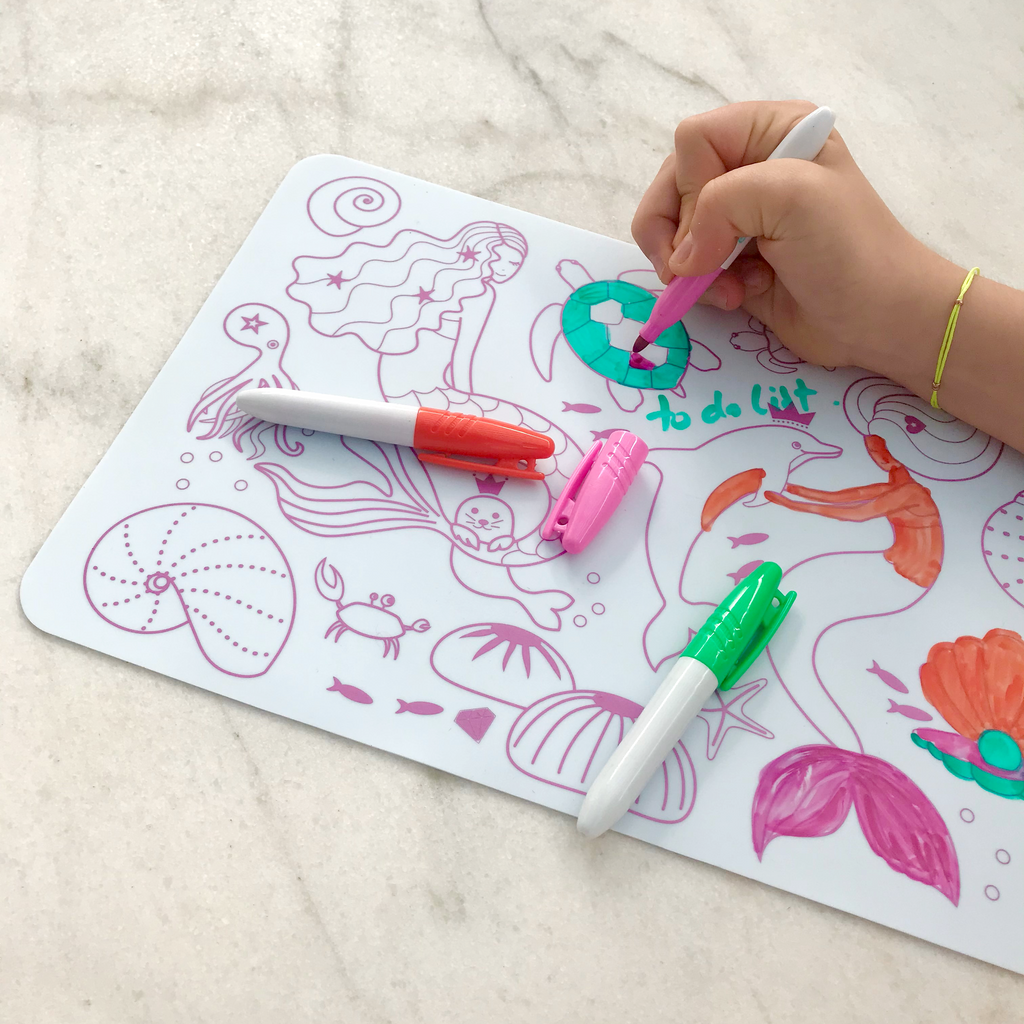 Super Petit Mini Placemat With markers | Mermaid