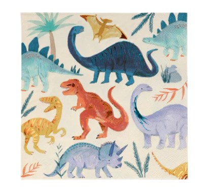 Meri meri set 16 paper napkins | Dinosaur