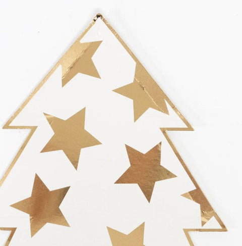 Meri meri set 8 cardboard signs | Christmas Tree Gold Stars