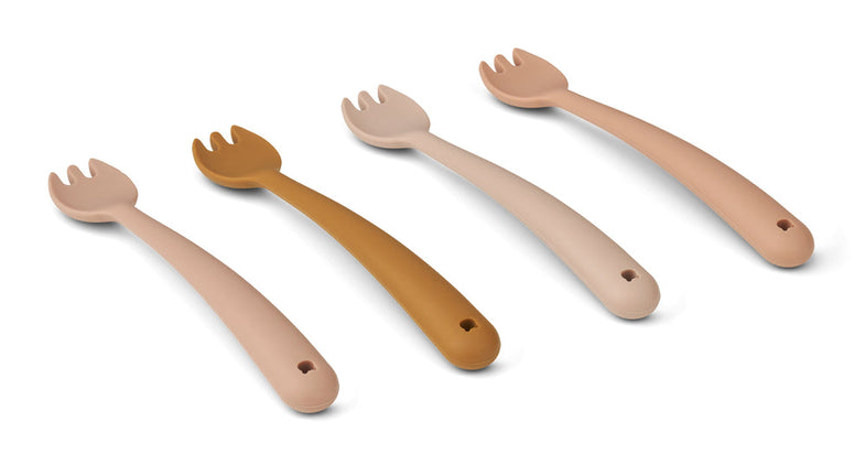 Liewood Scott Silicone Forks 4-Pack | Rose Multi Mix