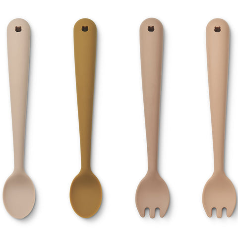 Liewood Shea Silicone Cutlery Set 4-Pack | Rose Multi Mix