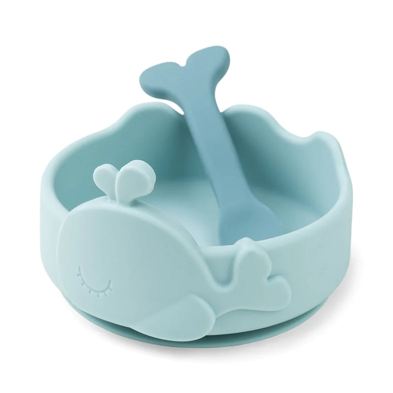 Done by Deer Silicone Bowl & Spoon Set | Wally Blue