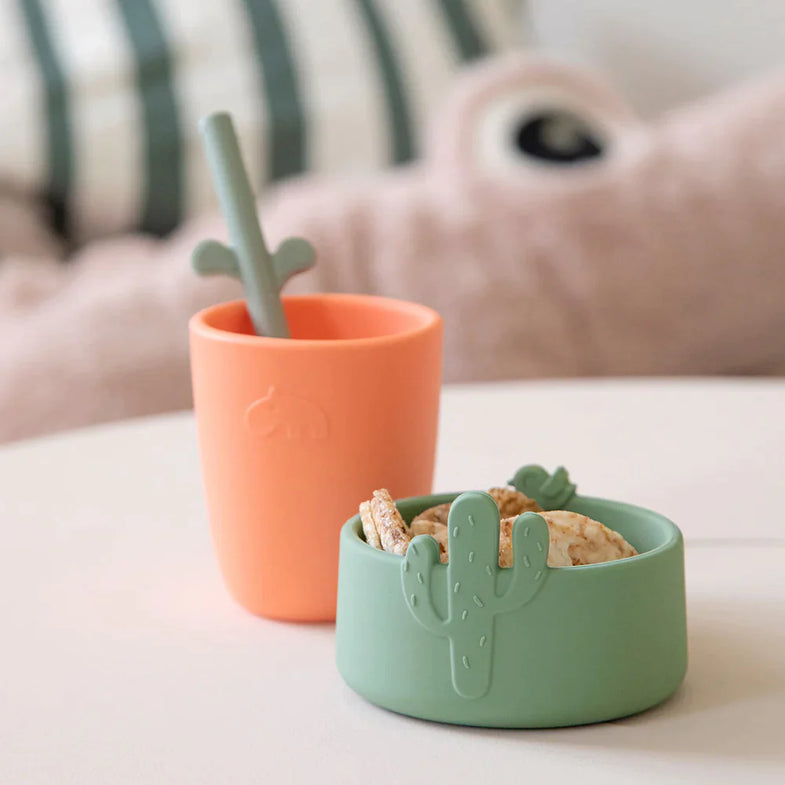 Done by Deer Silicone Bowl Set 2 | Lalee Sand /Green