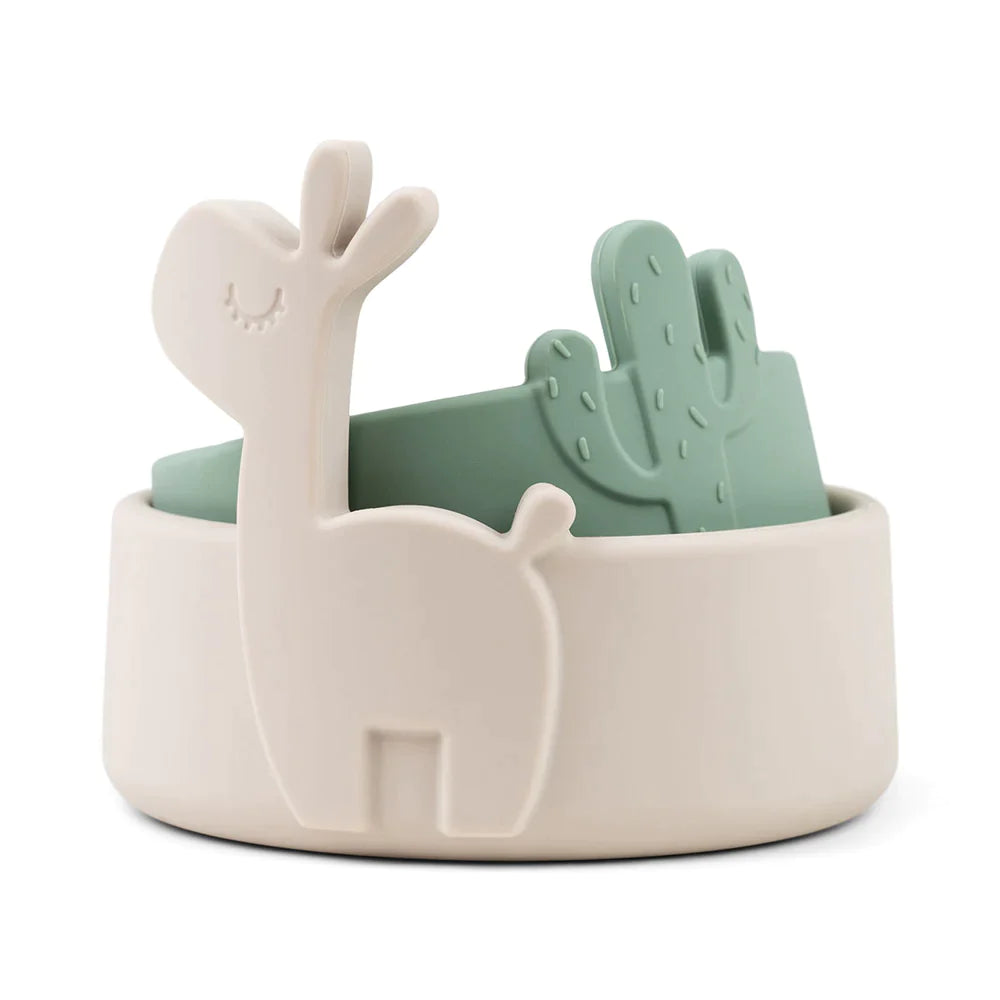 Done by Deer Silicone Bowl Set 2 | Lalee Sand /Green