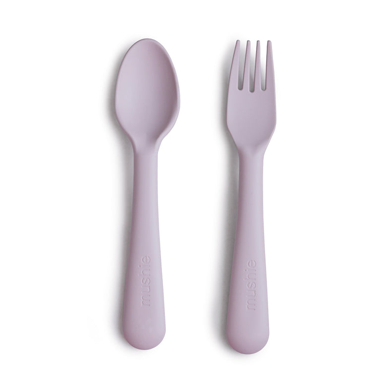 Mushie Cutlery Fork Spoon | Soft lilac