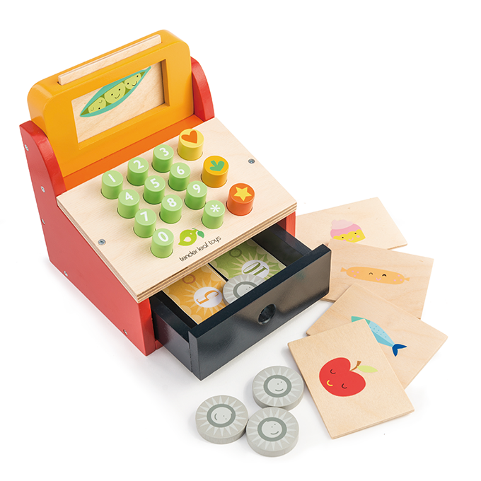 Tender Leaf Toys - Wooden checkout with money