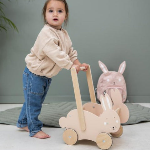 Trixie wooden push cart | Mrs. Rabbit