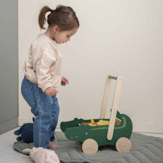 Trixie wooden push cart | Mr. Crocodile