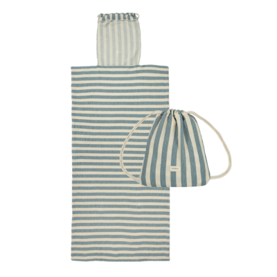 Nobodinoz Portofino Beach Tower Bag beach towel with bag | Blue Stripes