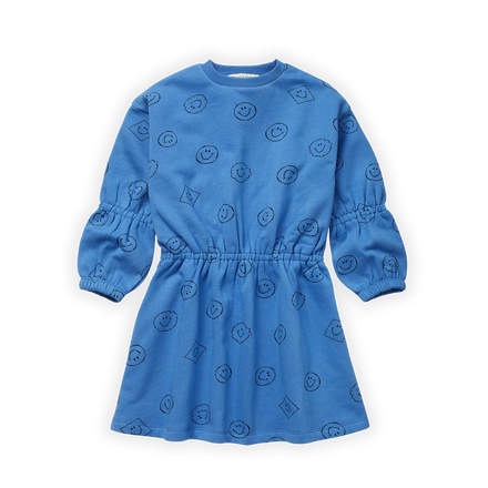 Sproet & Sprout Balloon Dress | Smiley Molecule Blue *