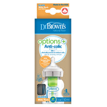 Dr brown's options+ anti-colic suction bottle wide neck bottle glass incl. Teat phase 1 | 150ml