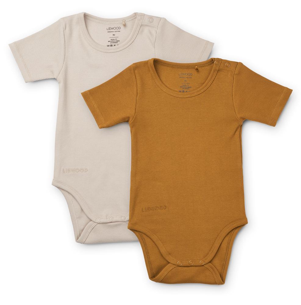 Liewood Yanni Body Shortsleeve 2-Pack | Golden Caramel Sandy Mix