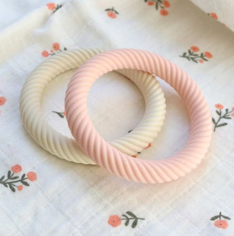 A Little Lovely Company Silicone Teether Toy | Strawberry Cream
