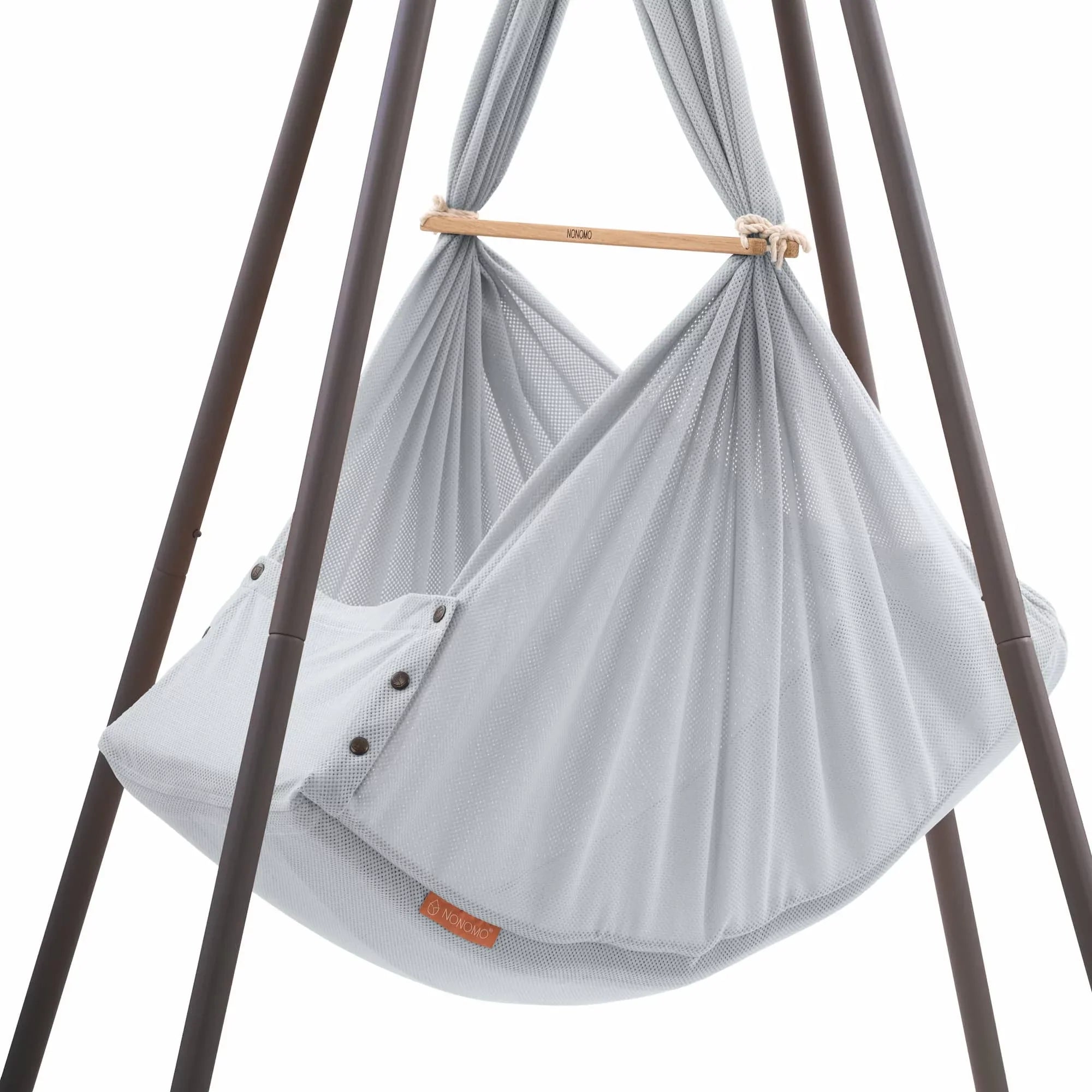 nonomo hängematte Nonomo Heavenly Dreams Baby Premium Crib Stone Grey + Move + Teepee An