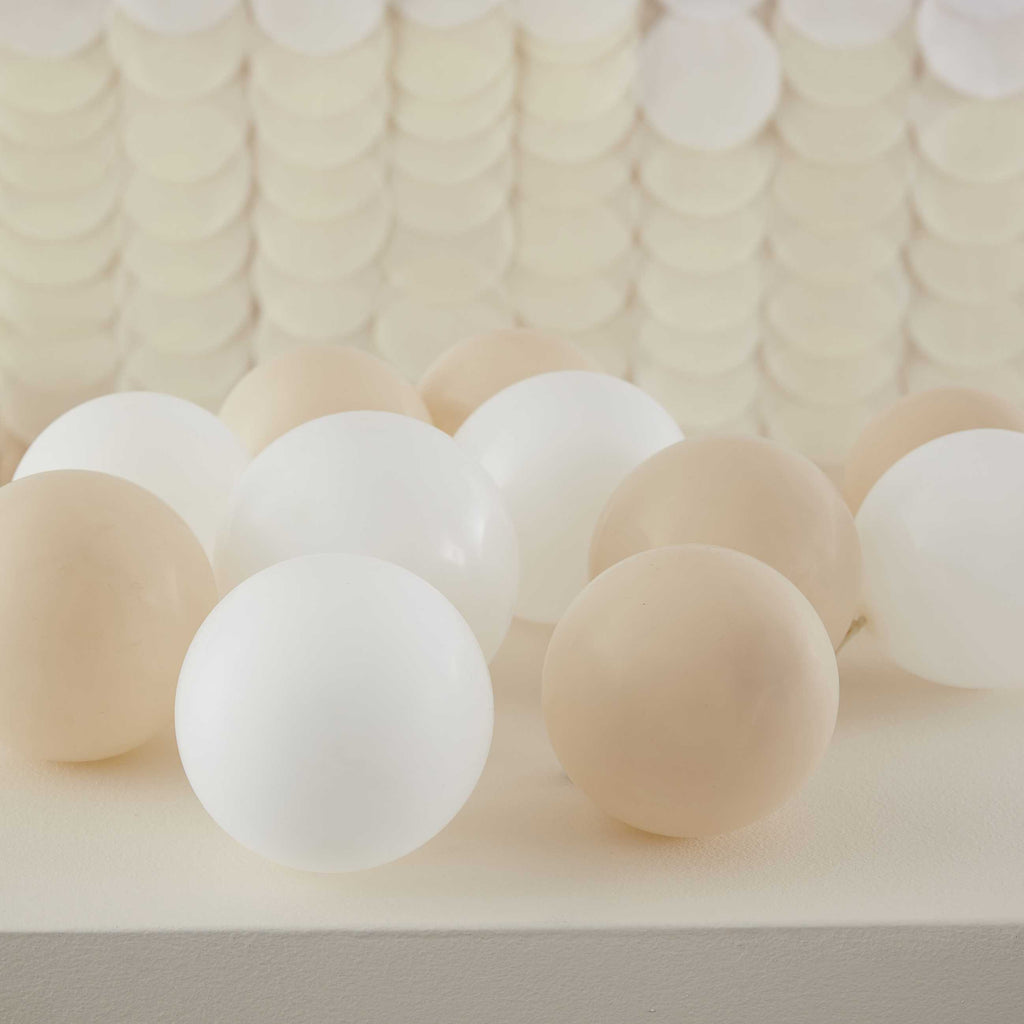 Ginger ray set 40 balloons ecological | Nude & White