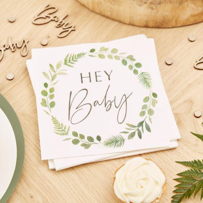 Ginger Ray Set 16 Paper Napkins - Hey Baby