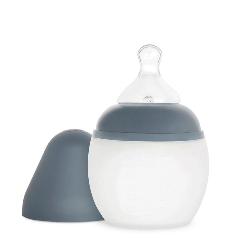Elhée Silicone Baby Bottle 150 ml | Blue Grey