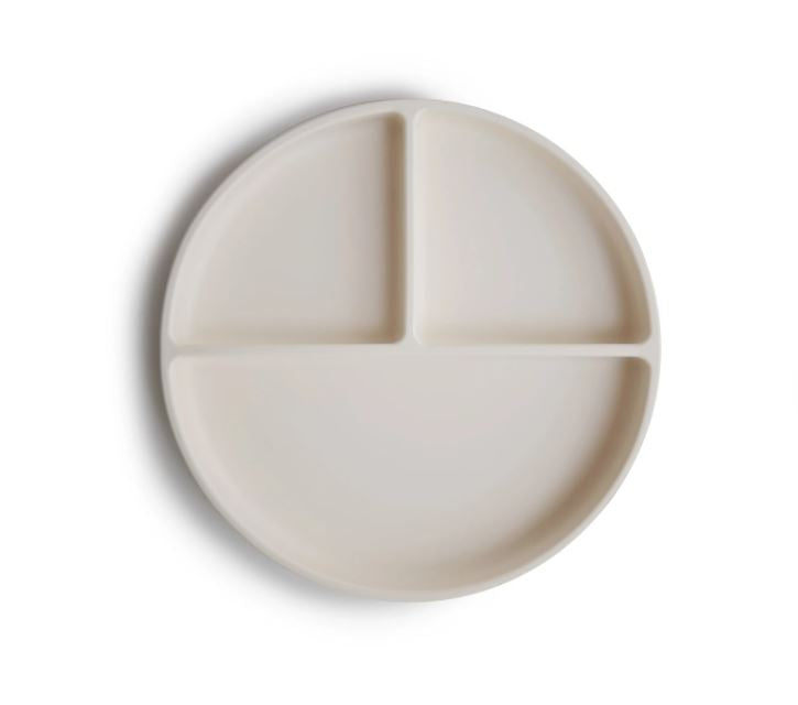 Mushie silicone plate around With suction cup | Ivory