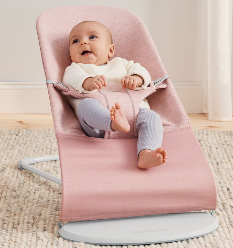 Babybjörn rocking chair Bliss light Grey frame | jersey 3d pink