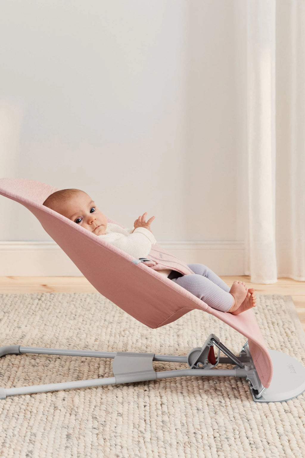 Babybjörn rocking chair Bliss light Grey frame | jersey 3d pink