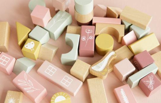 Little Dutch Wooden Building Blocks Pink