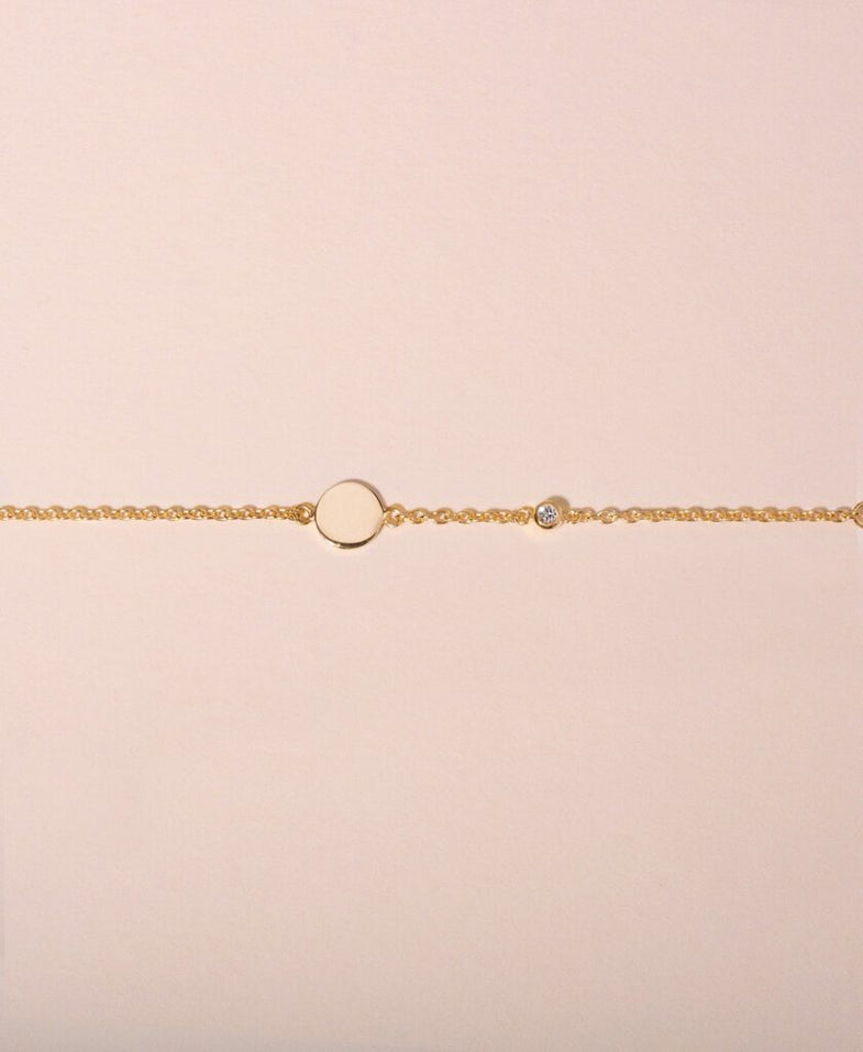 Galore Personalized Bracelet Circle & Diamond | Gold Women