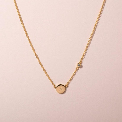 Galore Personalized Chain Circle & Diamond | Gold Women