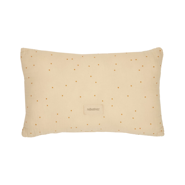 Nobodinoz Wabi Sabi Rectangular Muslin Cushion | Dots Ginger
