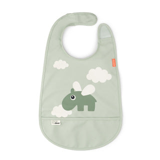 Done by Deer Bib with Velcro | Happy Clouds Green