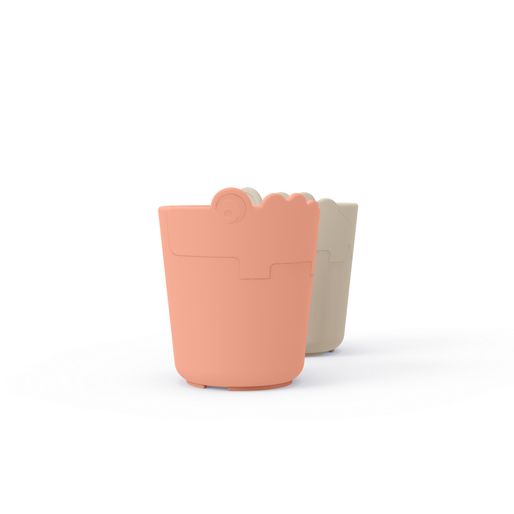 Done by Deer Kiddish Mini Mug 2-Pack | Croco Sand /Coral