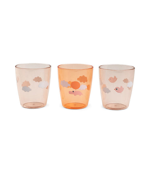 Done by Deer Acrylic Mini Cup Set 3st | Happy Clouds Papaya