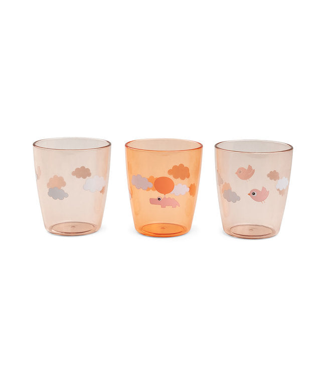 Done by Deer Acrylic Mini Cup Set 3st | Happy Clouds Papaya