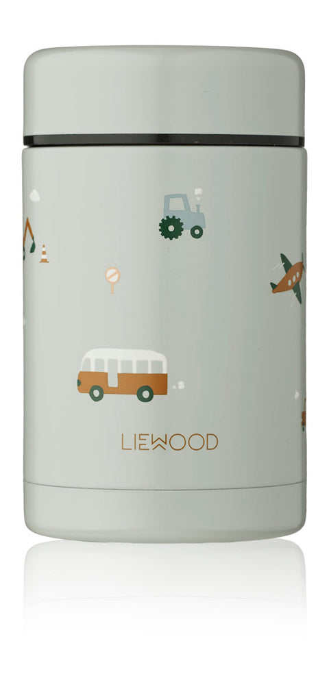 Liewood Bernard Food Jar 500ml | Vehicles /Dove Blue Mix