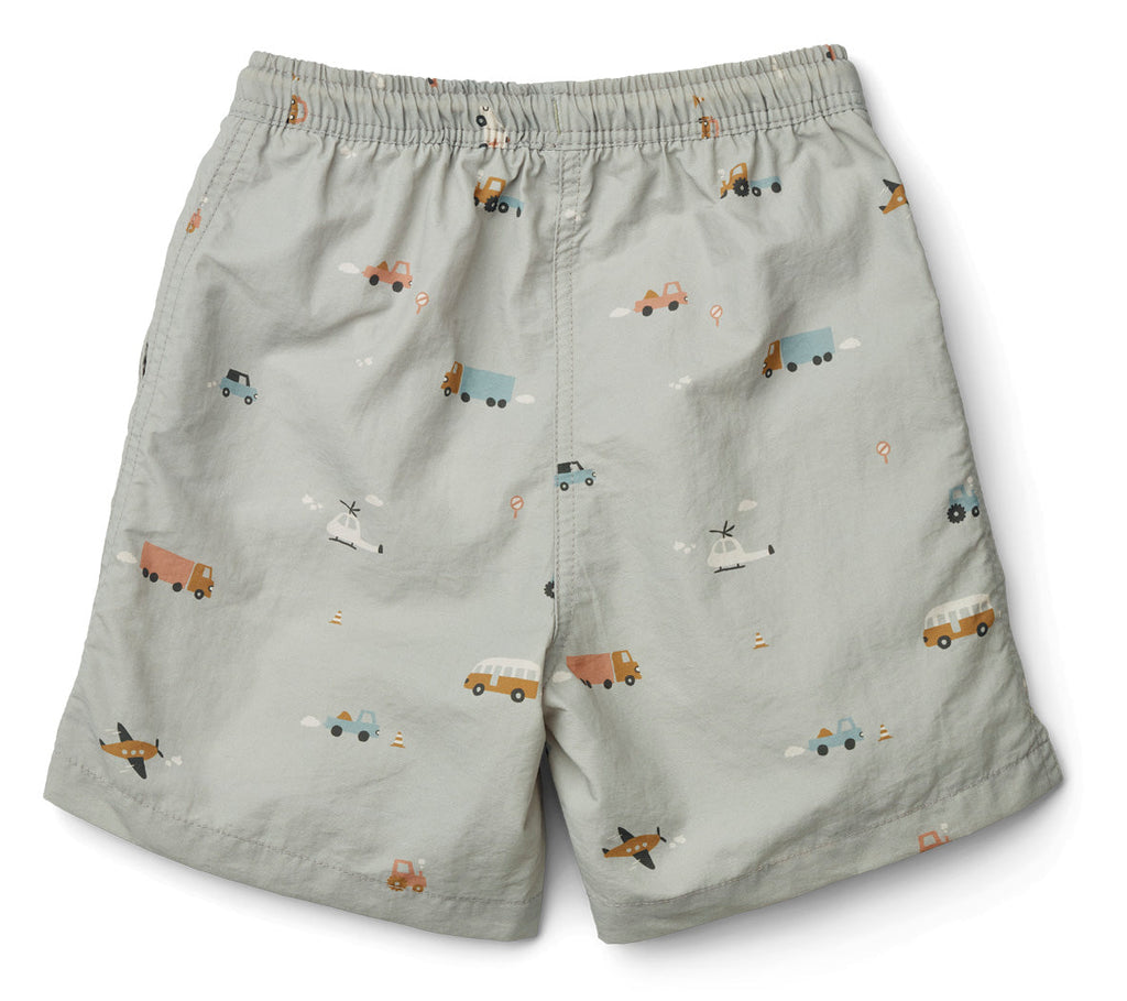 Liewood per Board Shorts | Vehicles /Dove Blue Mix