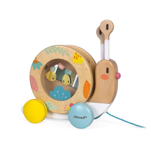 Janod pull toy music snail