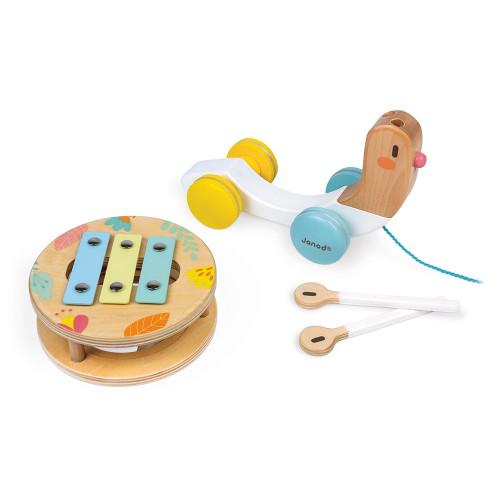 Janod pull toy music snail