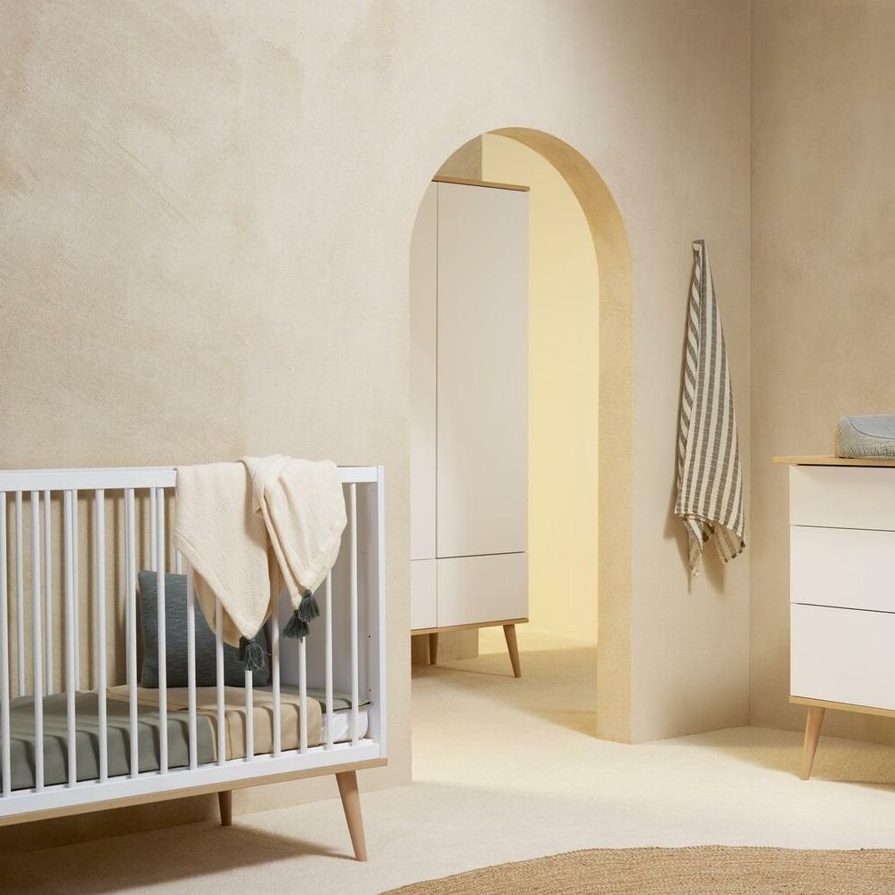 Quax Babybed Flow Bed 120x60cm | White & Oak