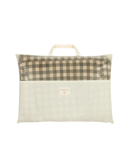 Nobodinoz Growing Green Baby Bouncer Cover | Green Checks