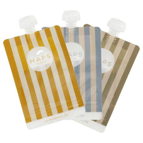 Haps Nordic Reusable Smoothie squeeze bag 3pack - Marine Stripe Cold