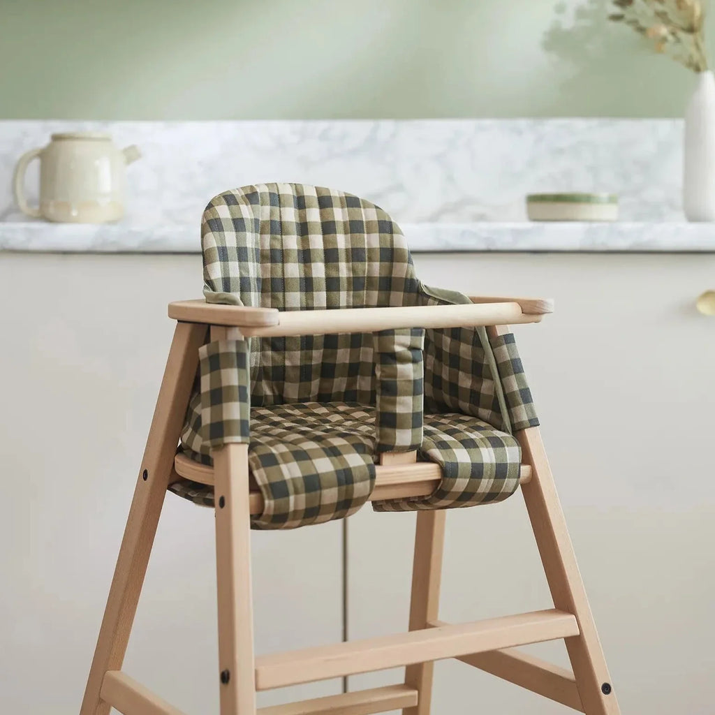 Nobodinoz Growing Green Food Cushion | Green Checks