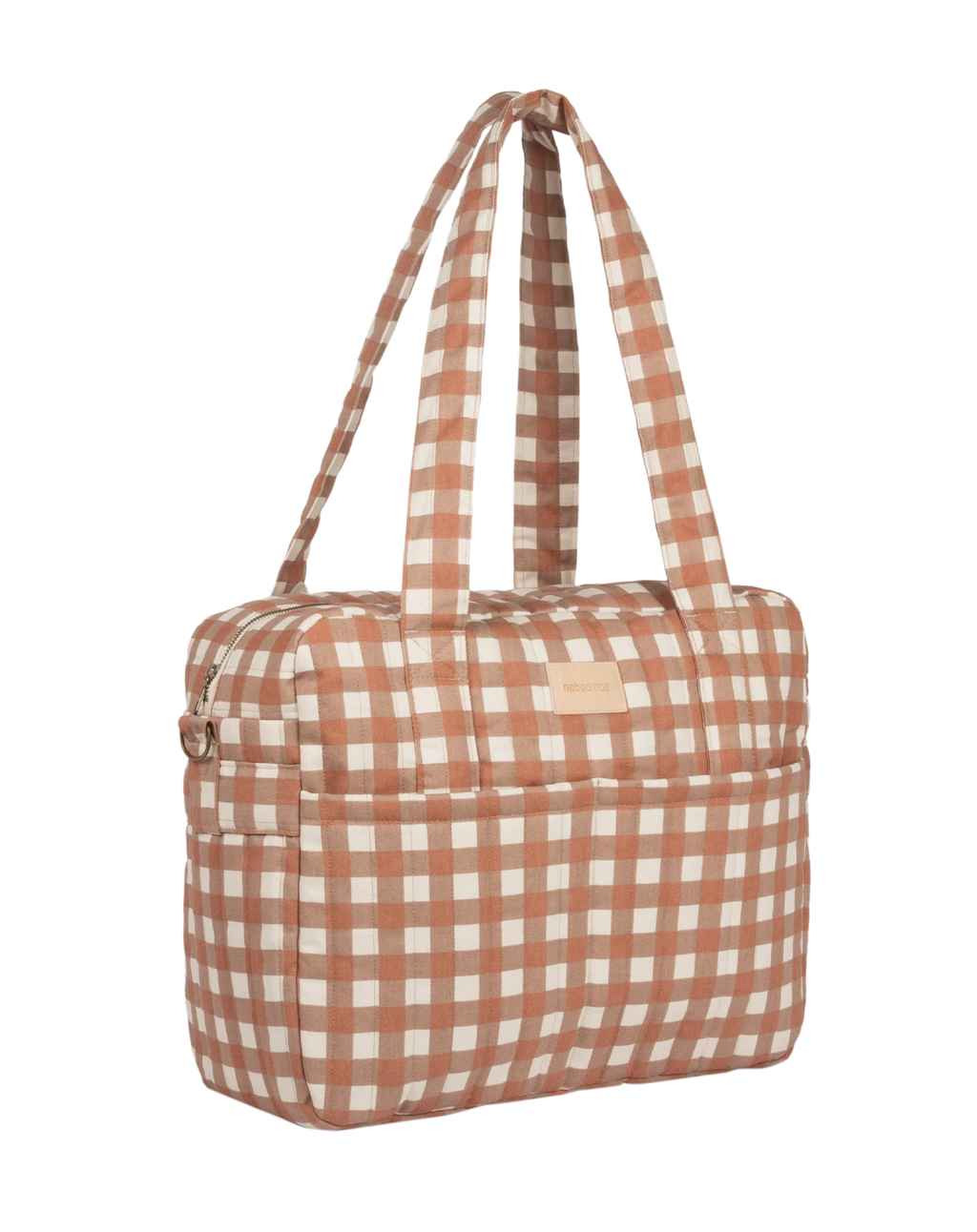 Nobodinoz Waterproof Buggy Organizer | Terracotta checks