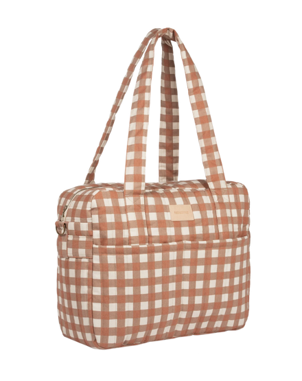 Nobodinoz Waterproof Buggy Organizer | Terracotta checks