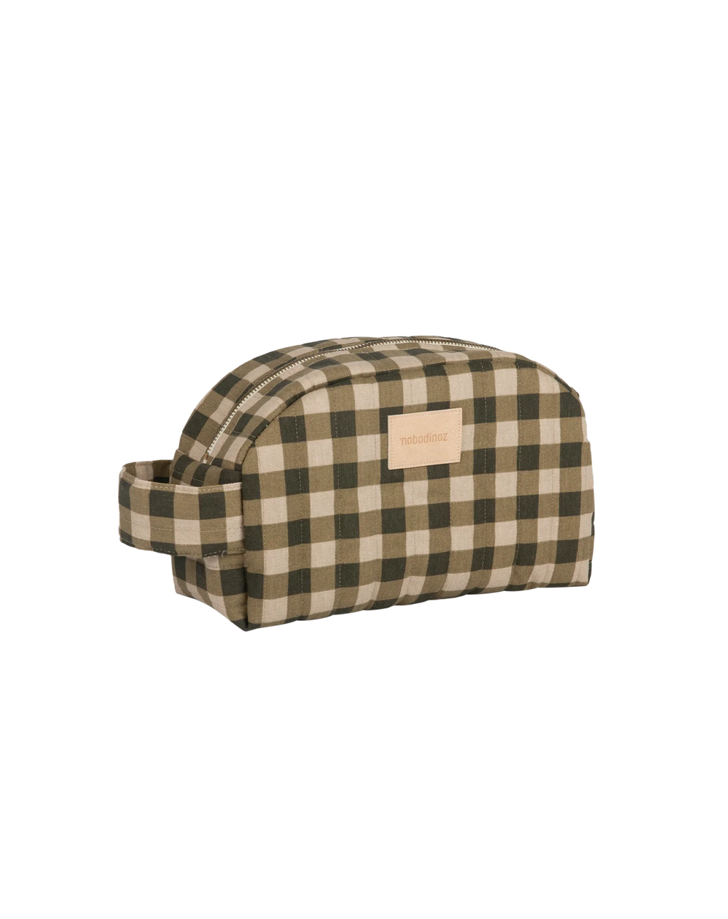 Nobodinoz Vanity Case Toiletry Bag Waterproof | Green Checks