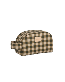 Nobodinoz Vanity Case Toiletry Bag Waterproof | Green Checks