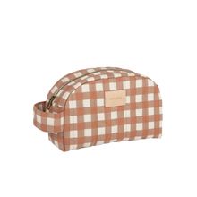 Nobodinoz Vanity Case Toiletry Bag Waterproof | Terracotta checks