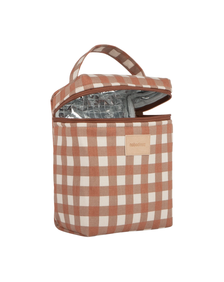Nobodinoz Thermal lunch bag | Terracotta Check